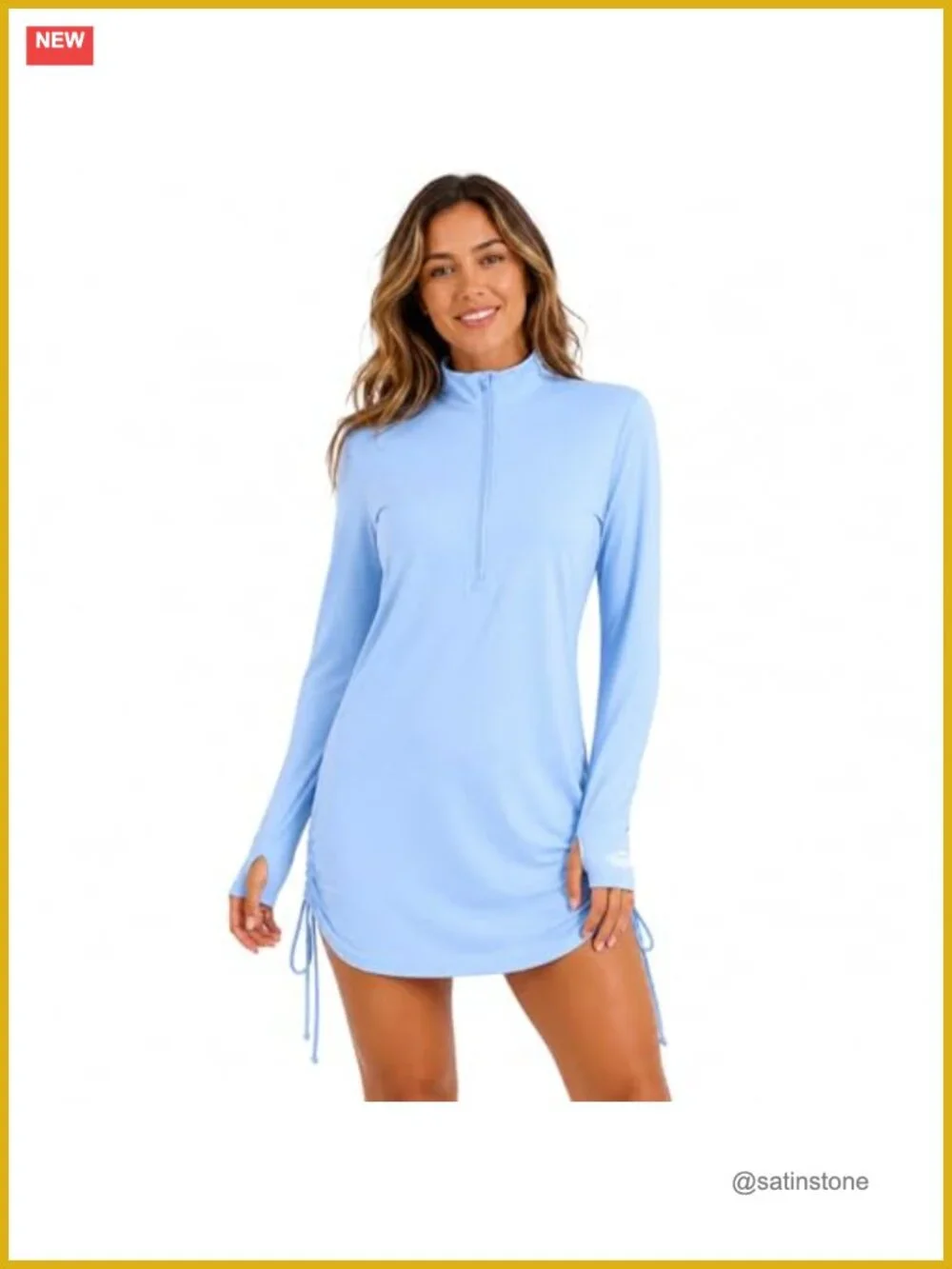 UPF 50+ Sun Protection Quick Dry Coverup Dress with Thumb Holes
